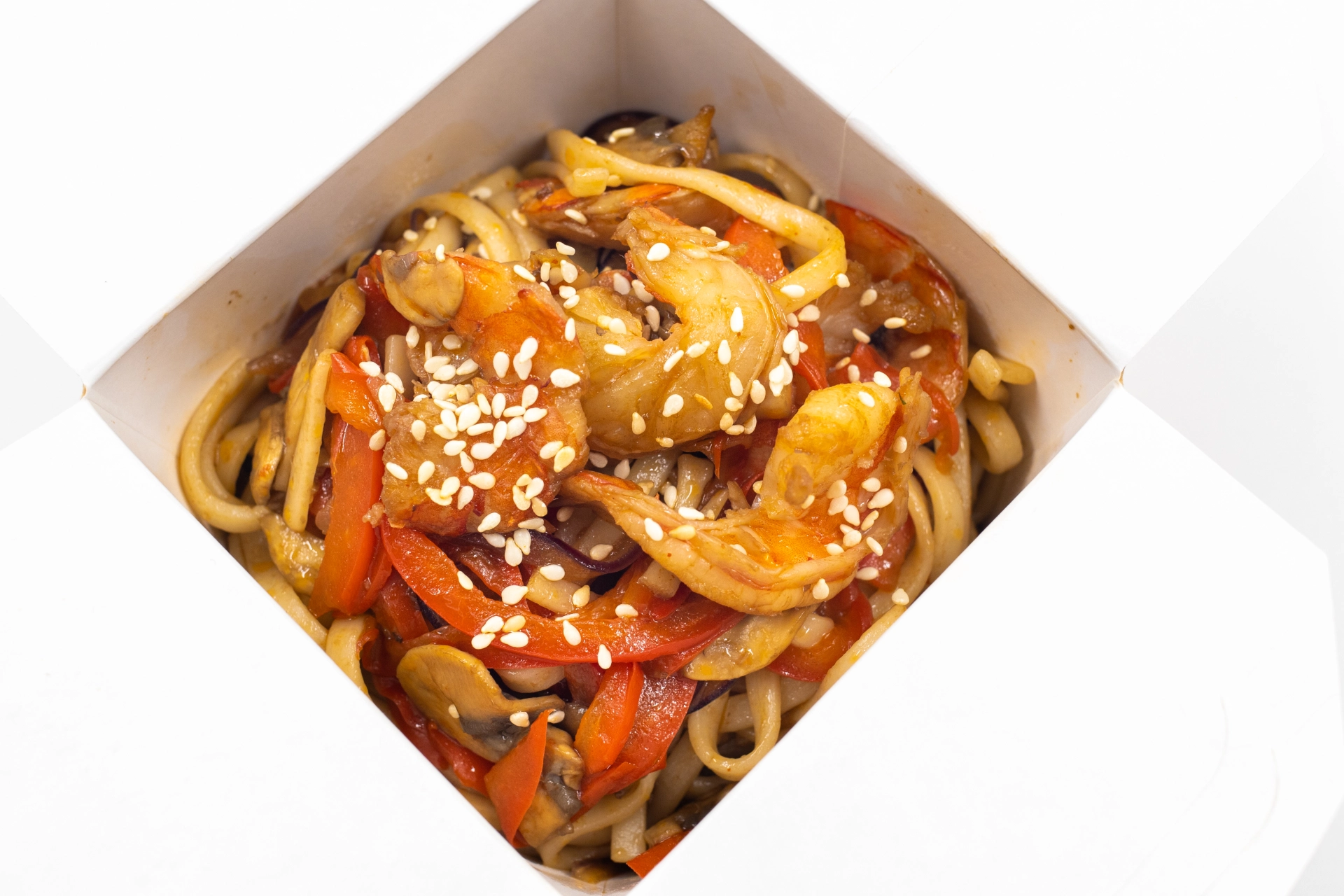 Лапша-WOK с креветками